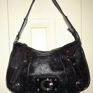 Black leather Guess purse